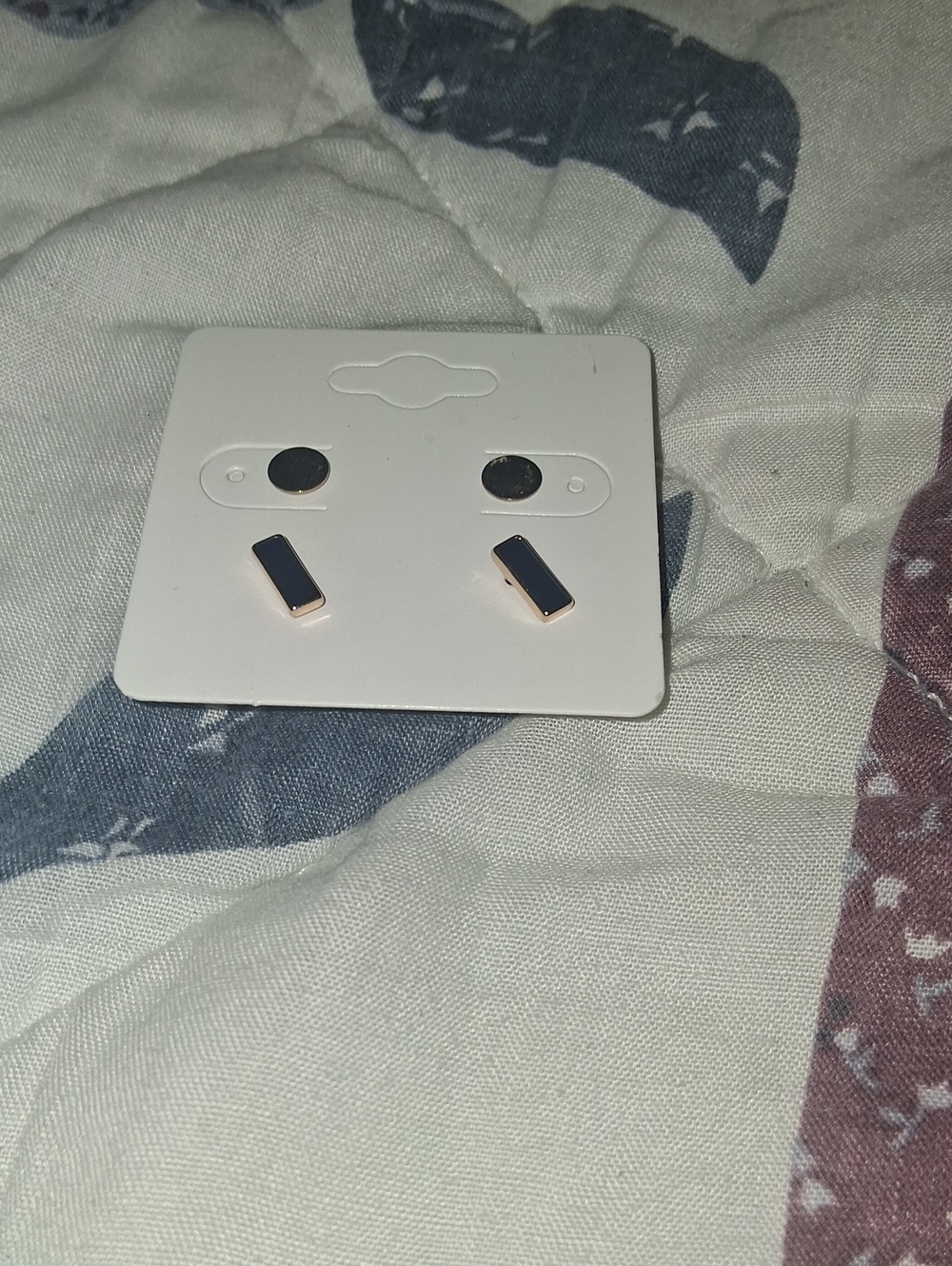 Unbranded Rose Gold and Black Minimalist Stud Earrings